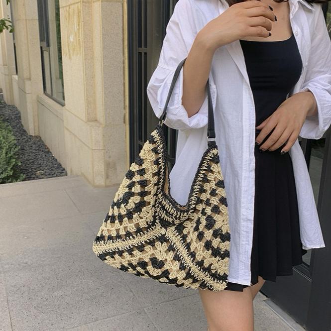 Breezy Elegance: New Rattan Straw Woven Tote Bag